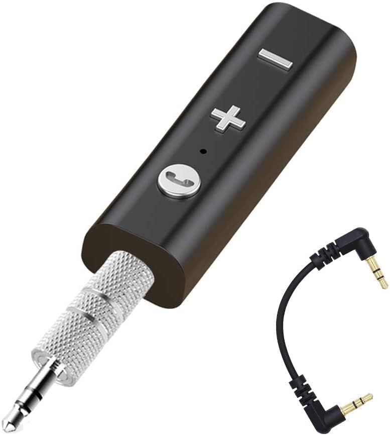 Mini Bluetooth 5.0 Receiver, Portable with Clip Bluetooth Receiver, Bluetooth Aux Adapter and Charging Cable for Car, Home Stereo, Headphones, Speaker