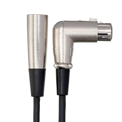 Hosa XFF-125 Balanced Interconnect, Right-angle XLR3F to XLR3M, 25 Feet
