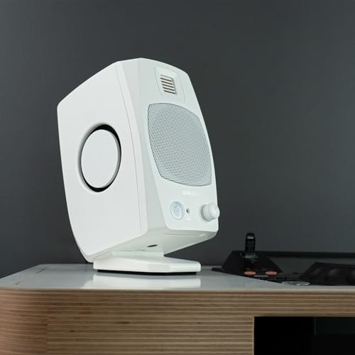 ADAM Audio D3V Active Desktop Studio Monitor Speakers - White | USB-C, D-ART Tweeter, 3.5in Woofer, 240W, 45Hz-23kHz, 97dB SPL, Balanced TRS, Headphone Out - style: D3V White