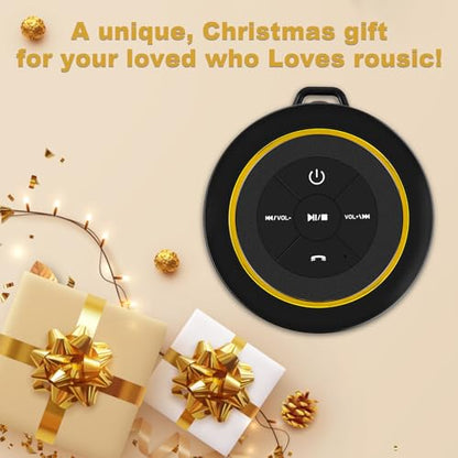 Bluetooth Shower Speaker, Portable Waterproof Speakers with Suction Cup, Wireless Outdoor Speaker for Pool, Camping, Beach, Hiking, Kayaking, Great Gift for Men, Women