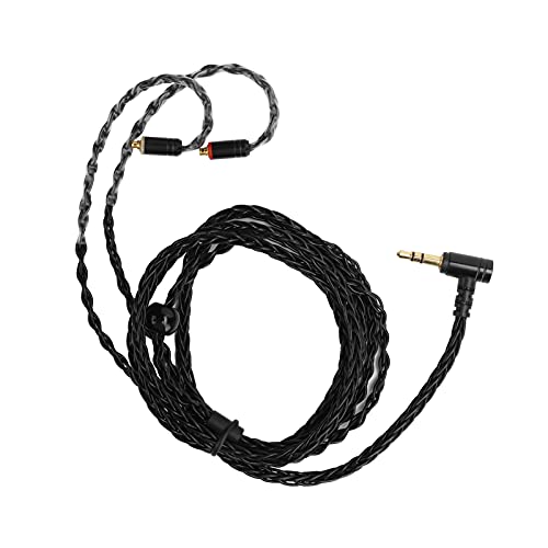 AstraLoom MMCX Earphone Cable Replacement Oxygen Free Copper Silver Plated Wire Balanced Sound for SE215 SE535 SE846 UE900 Headphones 3.5mm Audio Interface 1.2m Length (Black 3.5 Stereoscopic) - color: Black 3.5 stereoscopic