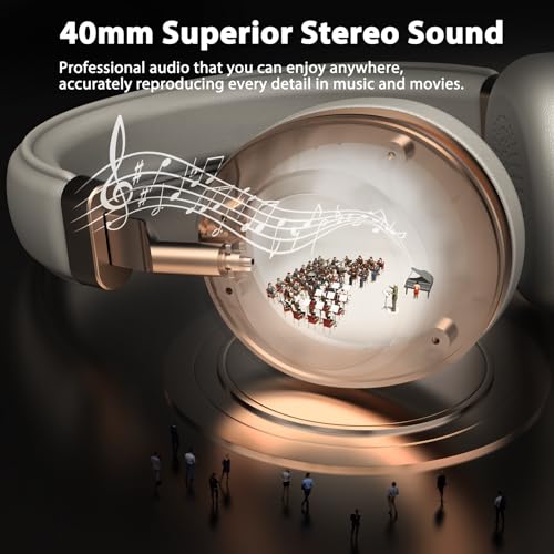 Wireless Headset with Mic for Work, Bluetooth Headset with Noise Cancelling Microphone, On Ear Wireless Headphones with USB Dongle & Mute Function for Work from Home Computer Office Teams Call Center