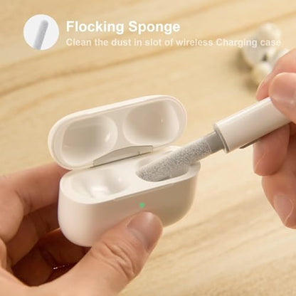 Earbud Cleaning Kit with 5 Audio Wipes, 3-in-1 Cleaning Pen for AirPods & Wireless Earbuds, Cleaning Tool for Charging Case, Phone, Keyboard, Speakers & Electronics, Compact Travel Cleaner - size: Cleaning Kit + 10 Count
