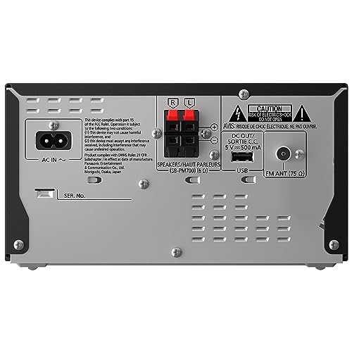 Panasonic Compact Stereo System with CD Player, Bluetooth, FM Radio and USB with Bass and Treble Control, 80W Stereo System for Home with Remote Control - SC-PM700PP-K (Black) - style: 80W Stereo System