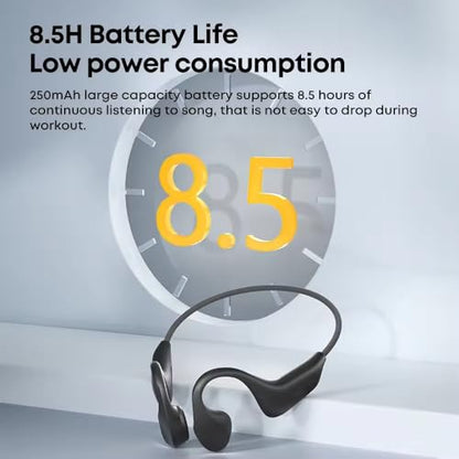 Open Ear Bone Conduction Swimming Headphones, IPX8 Waterproof, 16GB Memory, Bluetooth 5.4, AI Call Noise Reduction, Magnetic Fast Charge, 8.5H Playtime for Swim Run Bike-White&Green - color: white&green