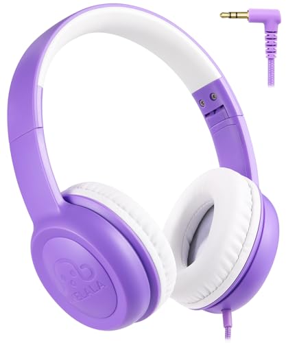 UKELALA C3 Kids Headphones Wired, On-Ear Wired Head Phones for Boys Girls with 3.5mm Jack, Foldable, Adjustable Headband, Child Headphone for School Home Airplane Tablet Purple - color: Purple