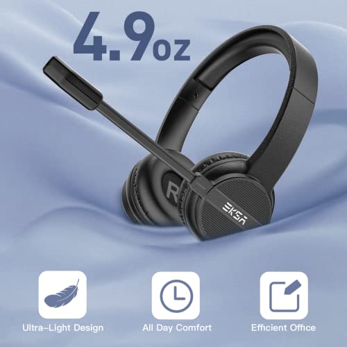 EKSA Headset with Microphone for PC, 3.5mm Wired Computer Headsets with Volume & Mic Mute Controls, Lightweight All-Day Comfort Noise Cancelling Headphones for Laptop Work Office Call Center Skype - style: 3.5mm Jack Headset