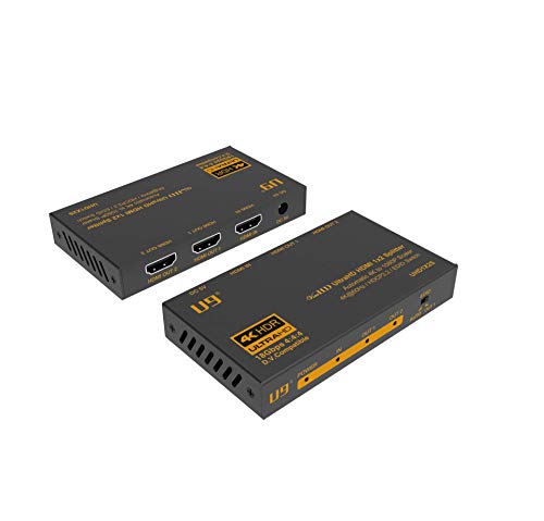 U9 ViewHD 1 in 2 out HDMI 2.0 18Gbps 1x2 Splitter with automatic 4K to 1080P Downscaler / 4K@60Hz / HDR and Dolby Vision / HDCP 2.2 / 1 Input to 2 Outputs / EDID Control | Model: UHD1X2S - color: 1x2 | 4K to1080P Auto Scaler, size: v2.0 | 4K@60Hz