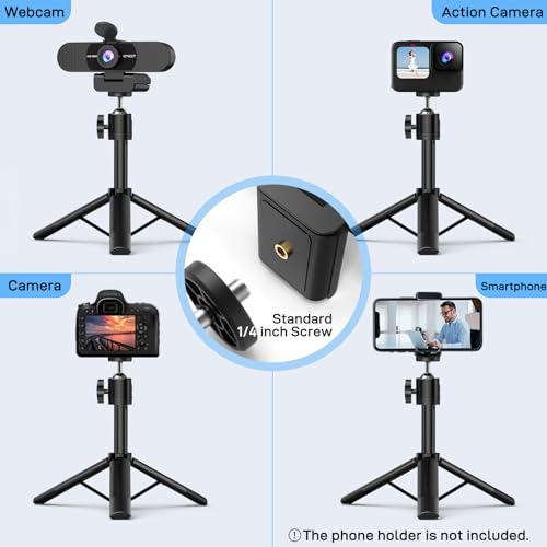 EMEET C960 Webcam with Tripod, 1080P Webcam with Mic, Adjustable Height | Desktop Tripod, C960 Web Camera with Privacy Cover, Plug & Play with Stand for Zoom/Skype/YouTube/FaceTime - style: 1080P Tripod