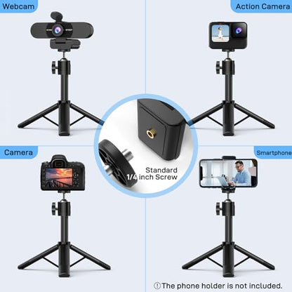 EMEET C960 Webcam with Tripod, 1080P Webcam with Mic, Adjustable Height | Desktop Tripod, C960 Web Camera with Privacy Cover, Plug & Play with Stand for Zoom/Skype/YouTube/FaceTime - style: 1080P Tripod