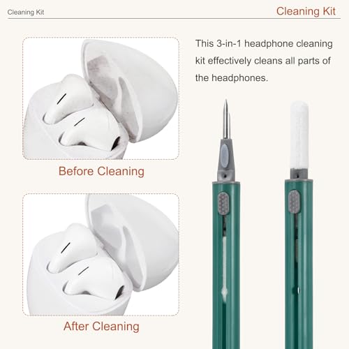 4PCS Earphone Cleaner Kit - Ultra Portable Multi-Function Cleaner Kit Soft Brush for Bluetooth Earphones Case Cleaning Tools, Dark Green - color: Dark Green