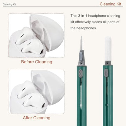 4PCS Earphone Cleaner Kit - Ultra Portable Multi-Function Cleaner Kit Soft Brush for Bluetooth Earphones Case Cleaning Tools, Dark Green - color: Dark Green