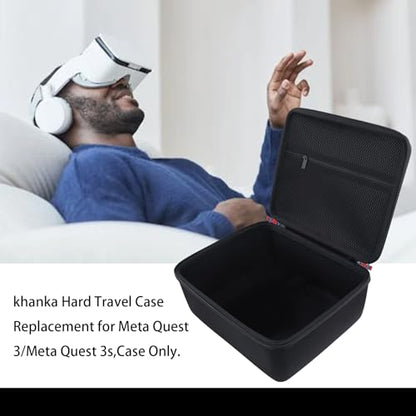 khanka Hard Case for Meta Quest 3/Oculus Meta Quest 3s Headset,Black - color: black