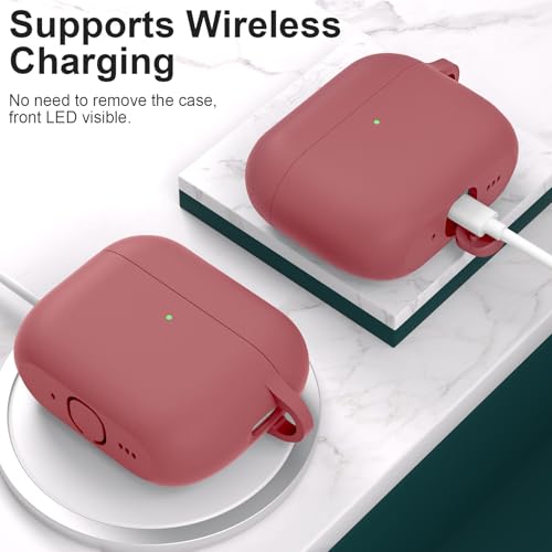 for AirPods Pro 3 Case Cover, Protective Soft Silicone with Keychain Cleaning Pen for Women Men for Apple AirPods Pro 3rd Generation Case(2025), Front LED Visible, Brown - color: D-Brown