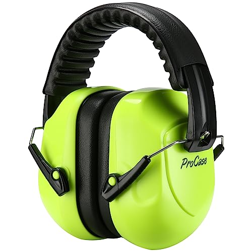 ProCase NRR 28dB Noise Reduction Ear Muffs, Foldable Adjustable Noise Cancelling Headphones - color: 1 - Neonyellow
