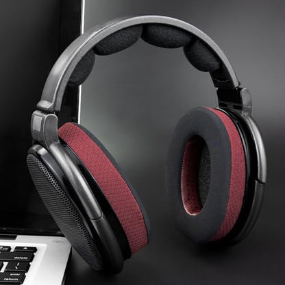 SOULWIT Cooling-Gel Earpads Cushions Replacement for Sennheiser HD650, HD660 S, HD660S2, HD600, HD6XX, HD58X, HD580, HD565, HD545, HD535 Headphones, Ear Pads with Ice Silk Fabric - Burgundy - color: Burgundy