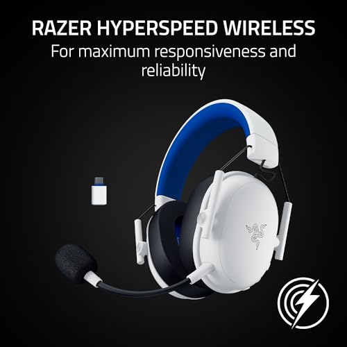 Razer BlackShark V3 X HyperSpeed Wireless PS5 Gaming Headset, White | 50mm Drivers, Cardioid Mic, 2.4 GHz, Bluetooth, Works with PC, Mac, Nintendo Switch, Smartphone, 70 Hr Battery - color: White, style: PS5