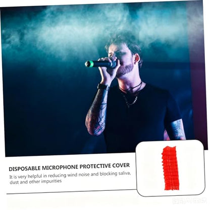 ERINGOGO 100Pairs Microphone Protective Cover Disposable Nonwoven Mic Covers for Handheld Microphones Breathable Material Compatible with Models for Events