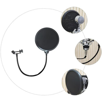 Double Layer Microphone Mic Shield with Swivel Mount for Recording