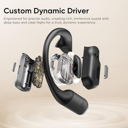 BUGANI Open Ear Headphones, Bluetooth 5.4 Wireless Earbuds with 60H Playtime, ENC Noise Cancelling Mic for Clear Calls, IPX5 Waterproof Sports Earphones for Running Workout Cycling | Bluetooth 5.4 60H Playtime ENC Clear Calls IPX5 Waterproof Lightweight C