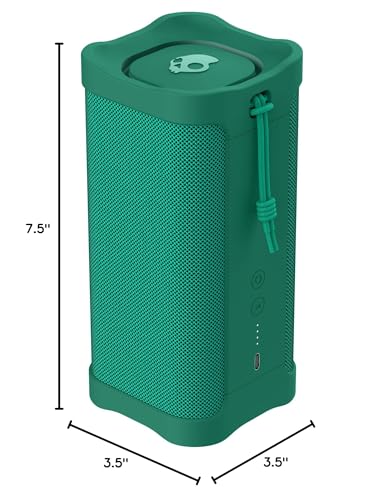 Lifeworks Skullcandy Terrain XL 무선 블루투스 스피커 - IPX7 방수 휴대용 스피커, 18시간 배터리, 나일론 손목 랩, 트루 와이어리스 스테레오 (그린) - color: 초록색., style: Terrain XL