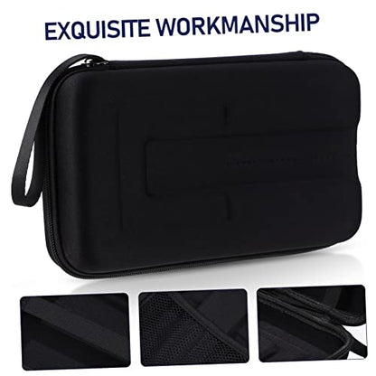 Kisangel Portable Dual Microphone Storage Bag with Padded Dividers and Receiver Compartment Compact Hard Case for Travel and Organized Mic Protection