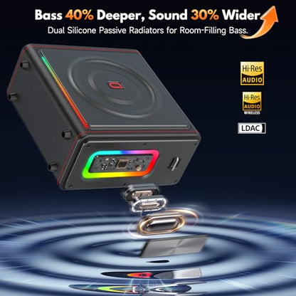 Karaoke Machine for Adults with Bass/Treble/Echo Adjustment, 300W PA System