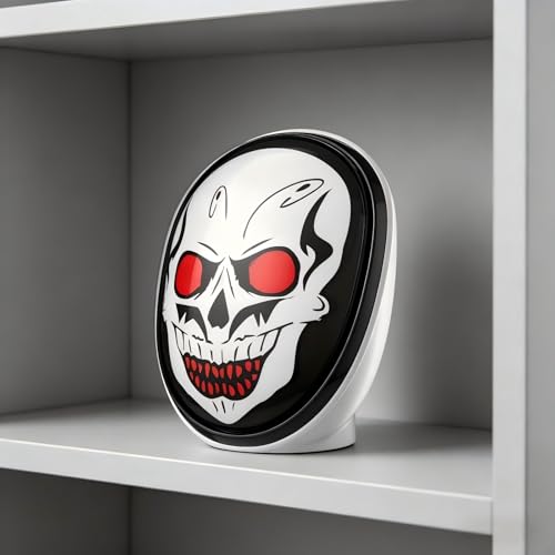 Portable Bluetooth Speaker, 5W Loud Stereo Sound, Horror Ghost LED Speaker | Halloween Skull Speaker with Flash Lights, Mini Wireless Speaker, TWS Pairing, Support TF Card, USB Cable for Party Holiday