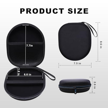 Headphone Case, Large Headphones Case Black | Compatible with JBL, Soundcore, Sony WH-CH520/WH-CH720N, BERIBES, KVIDIO, TOZO HT3/HT2, Picun Headphone, Big Headphone Case - color: Black