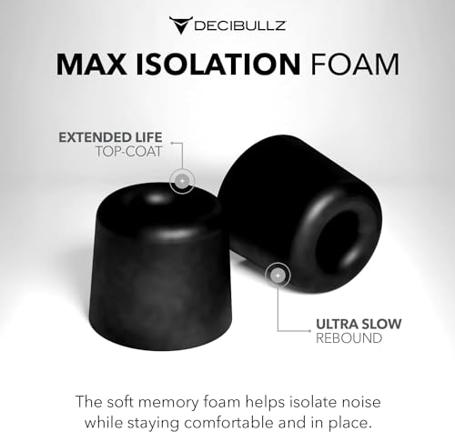 Decibullz Custom Molded Memory Foam Earbud Tips – 5 Pairs Small | Comfortable Ear Bud Replacement Tips for Earphones & Earplugs (Pack of 2) - size: Small (Pack of 2)