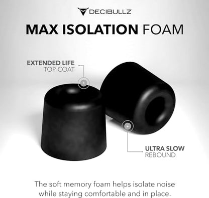 Decibullz Replacement Foam Tips for Custom Molded Earpieces and Earplugs - size: Large (Pack of 1)