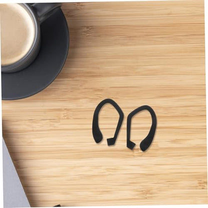 Angoily 1pair Replacement Ear Hooks for Earbuds Silicone Slip Tips for Running Gym and Cycling Secure Fit and Design Compatible Earphones Black