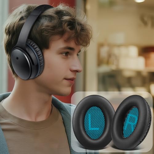 SoloWIT Earpads for Bose Headphones - Black&Blue - color: Black&Blue