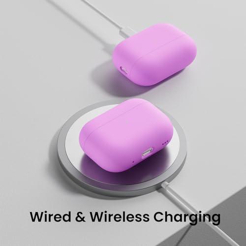 ORNARTO for AirPods Pro 2 Case, Hybrid Silicone, Cherry Blossom | Hybrid Silicone Rubber, Front LED Visible, Wireless Charging, Skin-Friendly Soft Touch, Anti-Scratch, Detachable Lanyard - color: Cherry Blossom