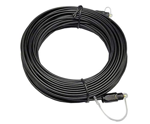 easyday 5ft 10ft 16ft 65ft 5/10/16/65 Feet Thin Optical Toslink Digital SPDIF Optic Audio Cable (20 Meter / 65ft OD2.0) - size: 20 Meter / 65ft OD2.0