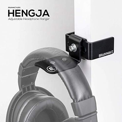 BRAINWAVZ Hengja - The Desk Headphone Stand Hanger Mount, All Metal, Rotatable Mount, PC & Gaming Headset Holder