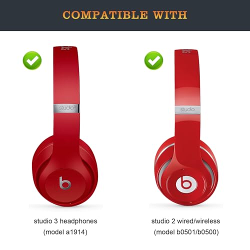 Studio3 Inside Shell as Same as the OEM Studio 3 Inner Earphone Panel Replacement Parts Durable Accessories Repair Kit Compatible with Beats by Dr. Dre Studio 3 (A1914) Headphones (Red) - color: Red
