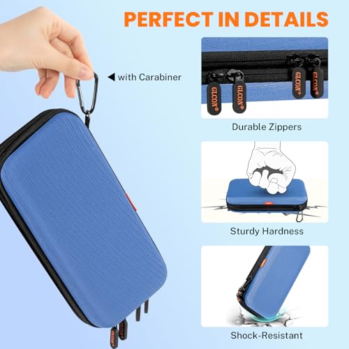 Hard Shell Carrying Case, Electronics Organizer Travel Case | Double-Layer ,Portable Tech Zipper Pouch for Charger, Phone, Power Bank, External Hard Drive & USB Flash Drive - color: Marine-Blue