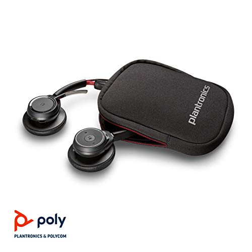 Plantronics - Voyager Focus UC (Poly) - Bluetooth Dual-Ear (Stereo) Headset with Boom Mic - USB-A Compatible with PC and/or Mac - Active Noise Canceling - Works with Teams (Certified), Zoom & more