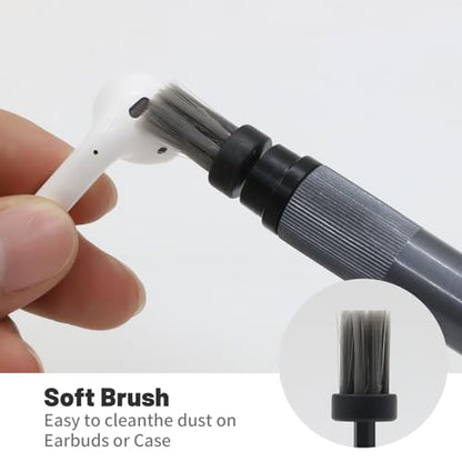 Electric Rotating Headphone Cleaner Kit with Dust-Revealing Light - 4-in-1 Cleaning Pen for Phone, Bluetooth Headset, Charging Case, Earbuds, Phone Speaker - Soft Brush & Flocking Sponge