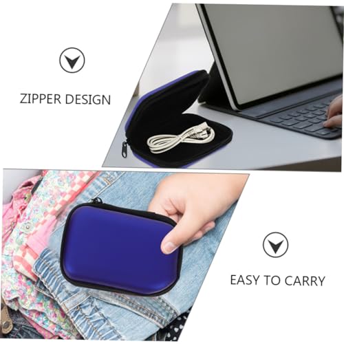 STOBOK 2pcs Portable Cable Organizer Case Compact Earphone Storage Bags for Travel Zipper Design Protective Small Headphone Holder for Office Home Outdoor Use