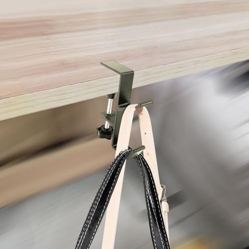 Desk Mount Bag Holder Hook Clamp-On Backpack Hanger Portable Desk Mount Headphones Holder Reduce Desk Clutter for Table Desk, Under Counter (Grey) - color: Gray