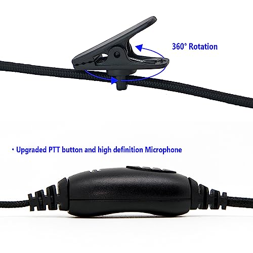 Pack of 10, Walkie Talkie Earpieces with Mic and PTT Button, 2 Pin Connector, Two-Way Radio Headsets for Baofeng UV-5R UV-82 BF-F8HP Pxton PX888S Walkie Talkies, Strengthen Durable Cable - style: Pack of 10