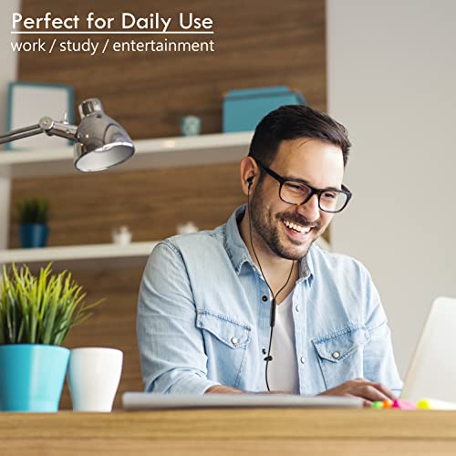 8.2Ft Long Cord USB Earbuds with Mic for Computer, Noise-Isolating | In-Ear Headphones with Microphone, Compatible with Laptop, Desktop PC & Chromebook, Secure Fit and Lightweight, CGS-W7