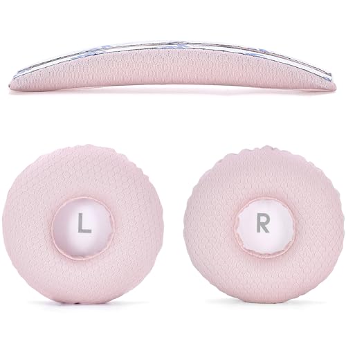 Defean Replacement Cushions Kit 2 IN1 Mesh Fabric Ear Pads + Headband Compatible with JBL Tune 600(T600BTNC 600BTNC)/660(T660NC 660NC)/670(T670NC 670NC) Headphones (Pink) - color: Pink