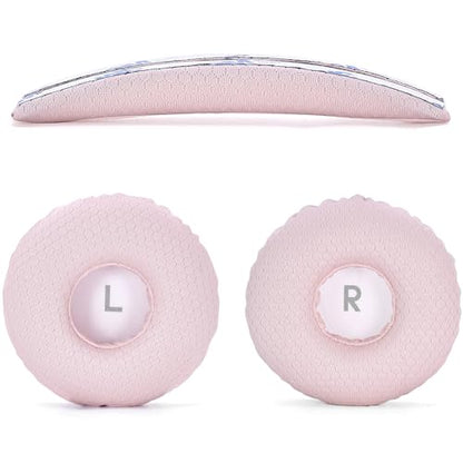 Defean Replacement Cushions Kit 2 IN1 Mesh Fabric Ear Pads + Headband Compatible with JBL Tune 600(T600BTNC 600BTNC)/660(T660NC 660NC)/670(T670NC 670NC) Headphones (Pink) - color: Pink