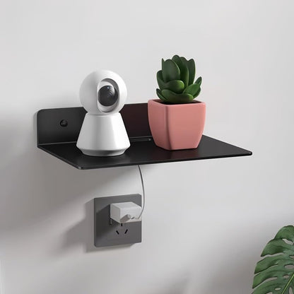 Sturdy Aluminum Wall Mounted Shelf for WiFi Router Projector Set Top Box No Drilling