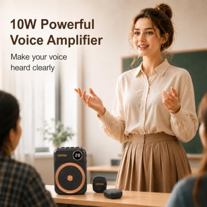 Voice Amplifier for Teachers with Dual Magnetic Wireless Lavalier Microphones & Noise Reduction - Bluetooth Portable Rechargeable Speaker for Classroom, Meetings, Yoga, Speeches