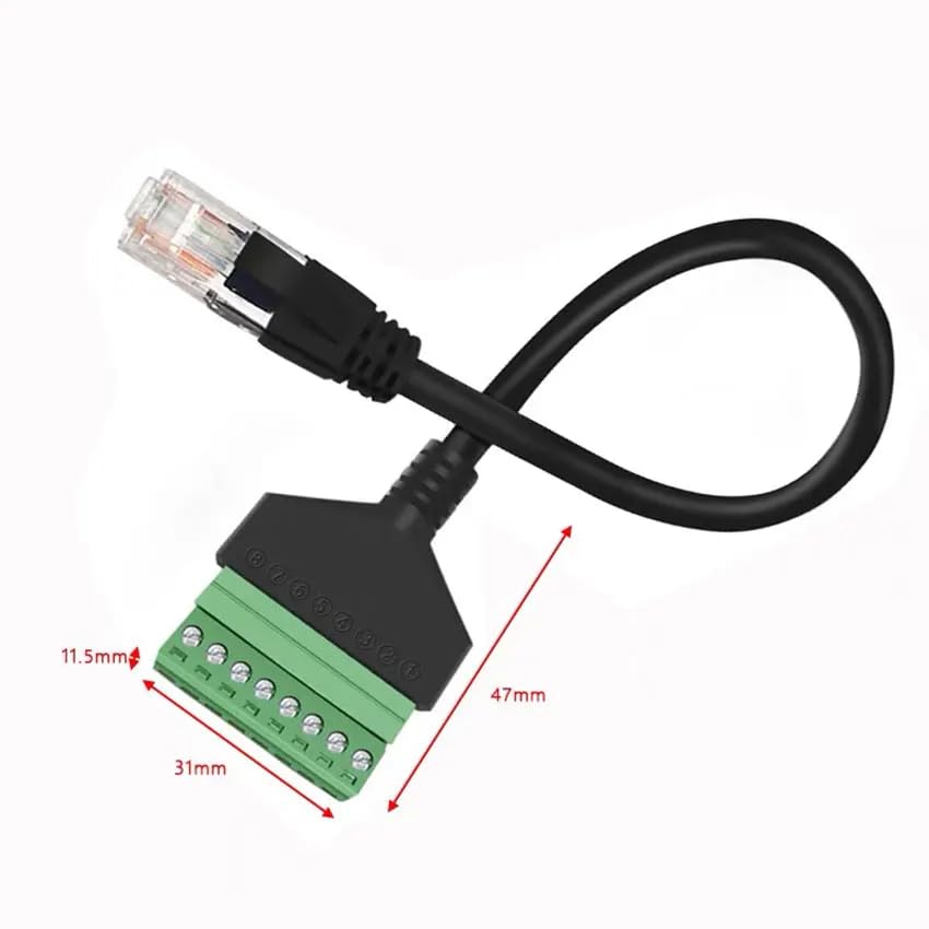 2Pcs RJ45 Male to 8Pin Screw Terminal Block Converter Ethernet Extender Network Adapter 1.97ft/60cm 8P8C Breakout Board Cable for Cat5 /6/7 AV CCTV Digital Internet CABLE-RJ45-8P-M - color: CABLE-RJ45-8P-M