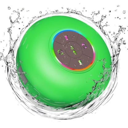 Bluetooth Shower Speaker with LED – Portable Wireless Mini Speaker with Mic & Suction Cup, IPX4 Water Resistant for Shower, Travel, Pool, River Floating, and Outdoor Fun (Green) - color: Green